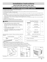 Frigidaire LRA050XT729 Installation guide