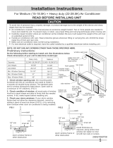 Frigidaire CRA226ST21 Installation guide