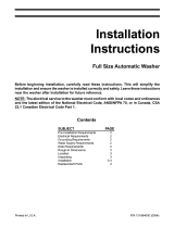 Frigidaire FWS1233AS2 Installation guide