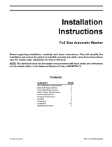 Frigidaire SWS1233CS0 Installation guide