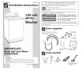 Whirlpool SAWS800JQ2 Installation guide