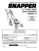 Snapper P216012 Owner's manual