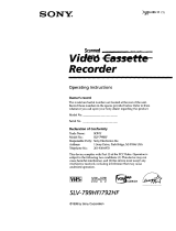 Sony SLV-799HF - Video Cassette Recorder Owner's manual