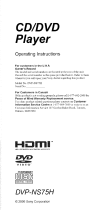 Sony DVP-NS75H Owner's manual