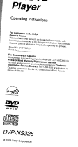 Sony DVP-NS325 Owner's manual