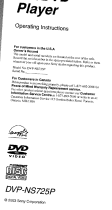 Sony DVP-NS725P Owner's manual