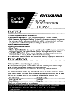 Sylvania SRT2213, SRT2219 Owner's manual
