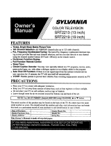 Sylvania SRT2213, SRT2219 Owner's manual