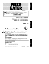 Weed Eater TE400 LE Owner's manual