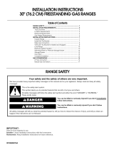 Maytag MGR7662WS - 30" Ing Gas Range Installation guide