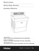 Haier GDE700AW - Genesis 6 cu. Ft. Electric Dryer User manual