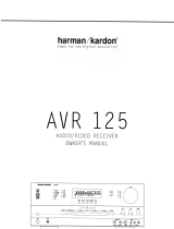 Harman Kardon AVR125 Owner's manual