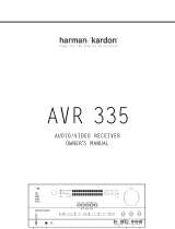 Harman Kardon AVR335 Owner's manual