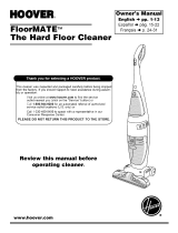 Hoover FloorMate, SpinScrub Floor Mate Spin Scrub Hard Floor Cleaner Owner's manual