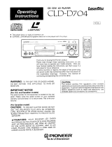 Pioneer CLD-D704 Owner's manual