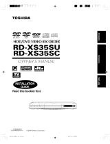 Toshiba RD-XS35SU Owner's manual