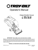 Troy-Bilt CSV206 Owner's manual