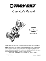 Troy-Bilt STORM 8526 Owner's manual