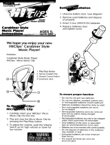 Hasbro Hitclips Carabiner Style Music Player Operating instructions