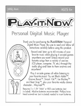 Hasbro Play It Now Personal Digital Music Player Operating instructions