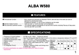 Alba W580 Operating instructions