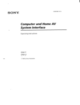 Sony CAV1 Owner's manual