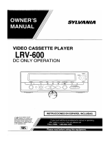 Sylvania LRV-600 User manual