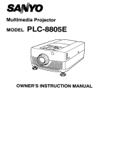 Sanyo PLC-8805E Owner's manual