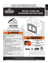 NAPOLEON NZ3000 Installation And Operating Instructions Manual