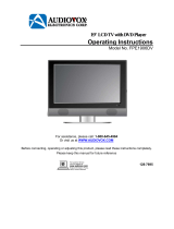 Audiovox FPE1906DV - 19" LCD TV Operating Instructions Manual