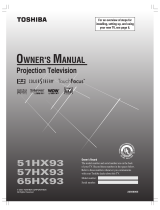 Toshiba 51HX93 Owner's manual