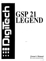 DigiTech GSP 21 Legend Owner's manual