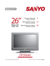 Sanyo DP26640 - 26" Diagonal LCD HDTV 720p Owner's manual