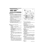 Kenwood MC-85 User manual