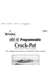 Rival RECIPE SMART-POT SLOW COOKERS Owner's manual