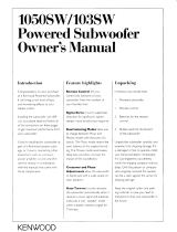 Kenwood 1050SW Owner's manual