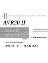 Harman Kardon AVR20 II Owner's manual