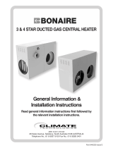 BONAIRE 3 & 4 STAR DUCTED GAS CENTRAL HEATER Installation Instructions Manual