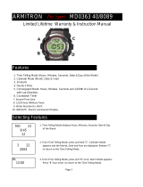 Armitron Pro Sport MD0363 40/8089 Warranty & Instruction Manual