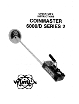 White's Coinmaster 6000/D series 2 Operator Instructions Manual