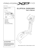 ProForm XP 110 User manual