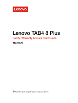 Lenovo TAB4 8 Plus Quick start guide