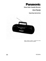 Panasonic RXFS430 - RADIO CASSETTE-LOW P Operating Instructions Manual
