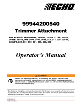 Echo TRIMMER ATTACHMENT SRM-261SB User manual