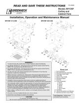 Greenheck SP 210-258 Installation, Operation and Maintenance Manual