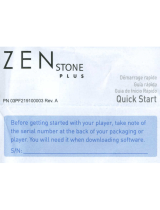 Creative ZEN Stone Plus Quick start guide