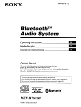 Sony BluetoothH MEX-BT5100 Operating Instructions Manual