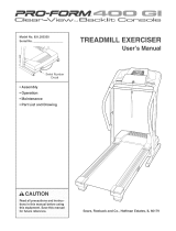 Pro-Form 400 Gi Treadmill User manual