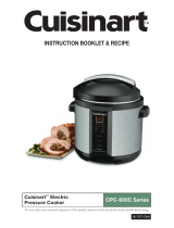 Cuisinart CPC-600 - Electric Pressure Cooker Instruction Booklet & Recipe Book