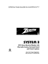 Zenith SYSTEM 3 Series Operating Manual & Warranty